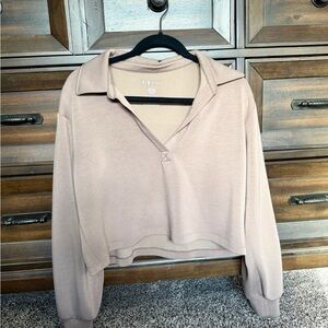 Thrive Women's Tan Cropped Sweatshirt